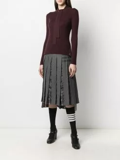 Thom Browne neck tie cashmere jumper