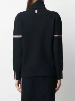 Thom Browne overwashed heritage waffle stitch turtleneck jumper