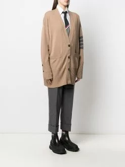 Thom Browne oversized 4-Bar stripe cardigan