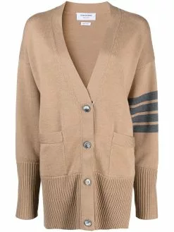 Thom Browne oversized 4-Bar stripe cardigan