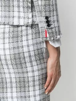 Thom Browne tartan-check tweed jacket