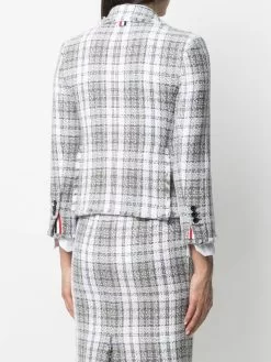 Thom Browne tartan-check tweed jacket
