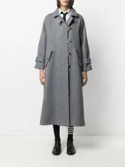 Thom Browne RWB-stripe long duffle coat
