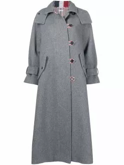 Thom Browne RWB-stripe long duffle coat
