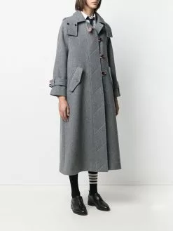 Thom Browne RWB-stripe long duffle coat