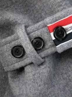 Thom Browne RWB-stripe long duffle coat