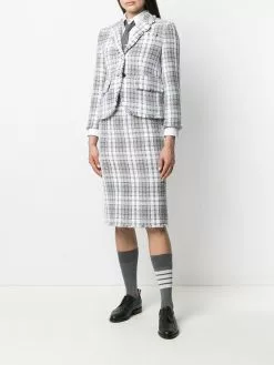 Thom Browne tartan-check pencil skirt