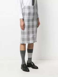 Thom Browne tartan-check pencil skirt