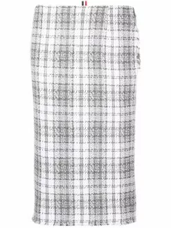 Thom Browne tartan-check pencil skirt