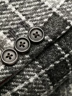 Thom Browne windowpane-check bal-collar coat