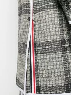Thom Browne windowpane-check bal-collar coat