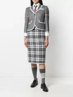 Thom Browne high-waist check midi skirt