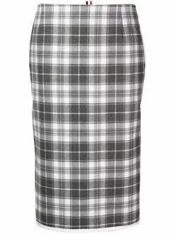 Thom Browne high-waist check midi skirt