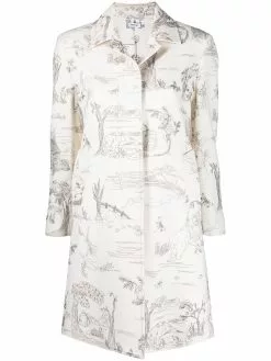 Thom Browne illustration-print single-breasted coat