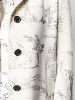 Thom Browne illustration-print single-breasted coat