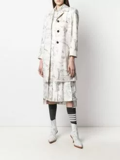 Thom Browne illustration-print single-breasted coat