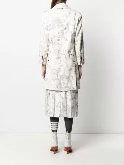Thom Browne illustration-print single-breasted coat