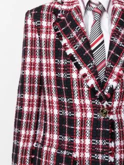 Thom Browne tartan tweed overcoat
