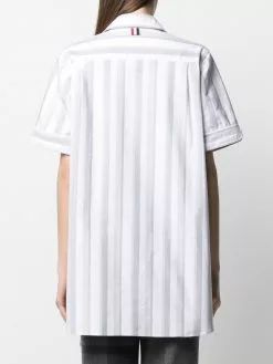 Thom Browne vertical-stripe short-sleeve shirt
