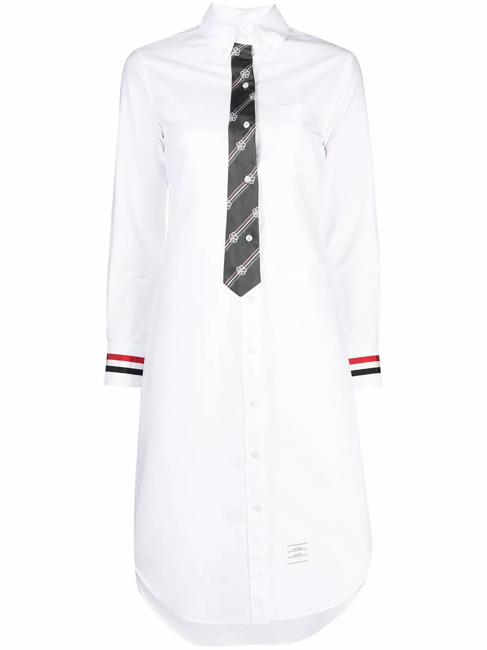 Thom Browne Button front tie detail shirt dress day dresses of women 1 Thom Browne button-front tie-detail shirt dress