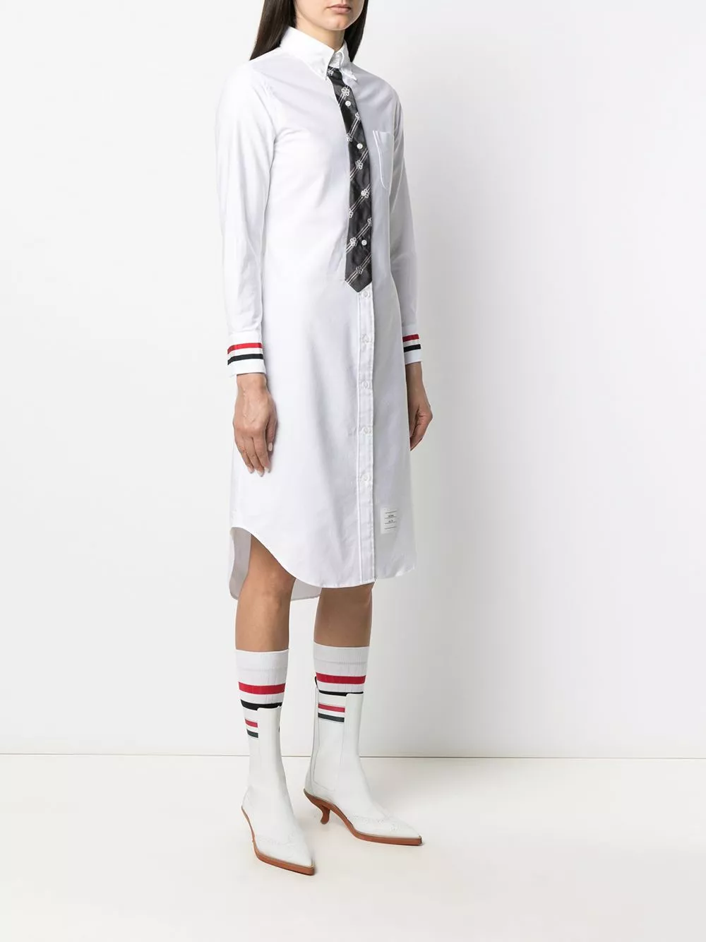 Thom Browne Button front tie detail shirt dress day dresses of women 3 Thom Browne button-front tie-detail shirt dress