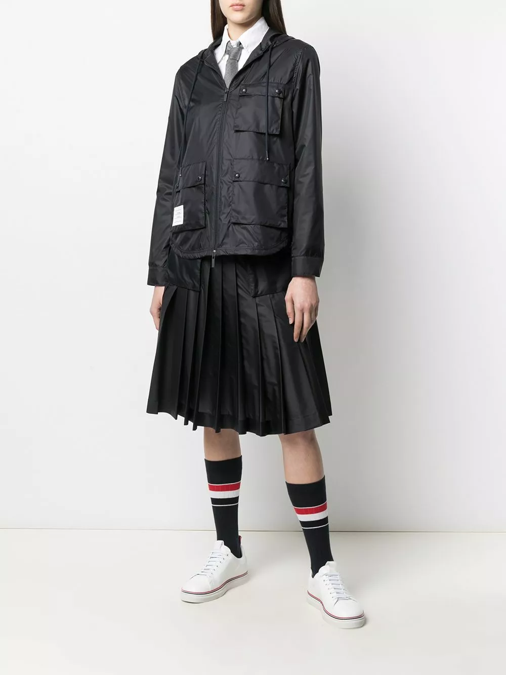 Thom Browne Zip up hooded jacket trench coats & raincoats of women 2 Thom Browne zip-up hooded jacket
