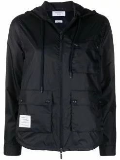 Thom Browne zip-up hooded jacket