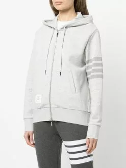 Thom Browne ZIP UP HOODIE IN CLASSIC LOOPBACK W/ TONAL 4 BAR performance sweatshirts & hoodies of women 7 Thom Browne ZIP UP HOODIE IN CLASSIC LOOPBACK W/ TONAL 4 BAR