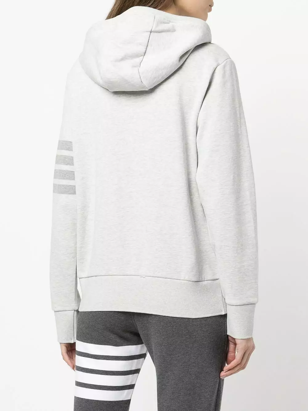 Thom Browne ZIP UP HOODIE IN CLASSIC LOOPBACK W/ TONAL 4 BAR performance sweatshirts & hoodies of women 4 Thom Browne ZIP UP HOODIE IN CLASSIC LOOPBACK W/ TONAL 4 BAR