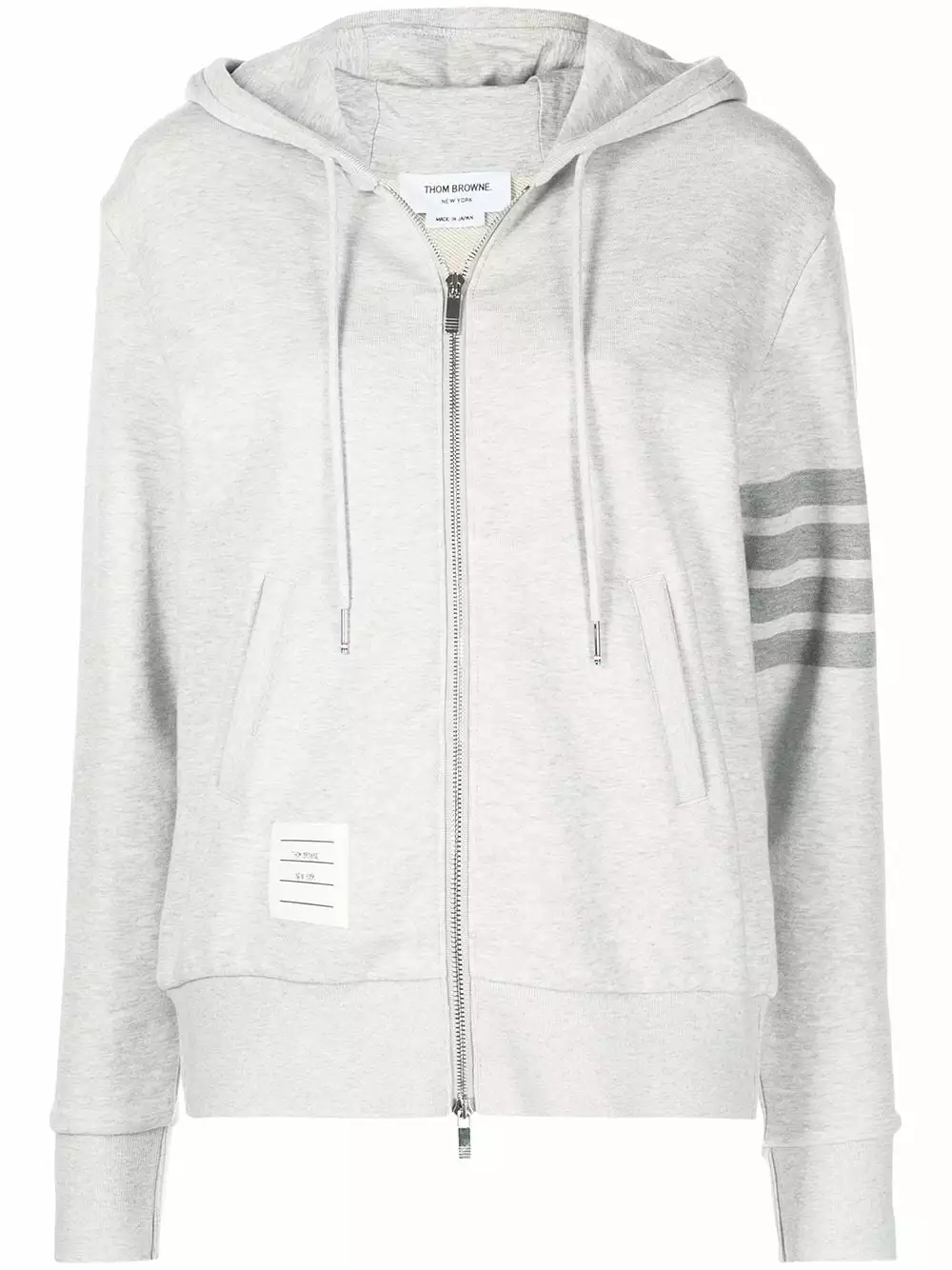 Thom Browne ZIP UP HOODIE IN CLASSIC LOOPBACK W/ TONAL 4 BAR performance sweatshirts & hoodies of women 1 Thom Browne ZIP UP HOODIE IN CLASSIC LOOPBACK W/ TONAL 4 BAR