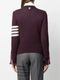 Thom Browne 4-Bar stripe crew neck knitted jumper