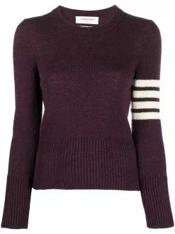 Thom Browne 4-Bar stripe crew neck knitted jumper