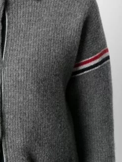 Thom Browne RWB-stripe waffle-stitch knitted jacket