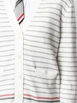 Thom Browne Striped half Milano stitch V neck cardigan cardigans of women 9 Thom Browne striped half Milano stitch V-neck cardigan