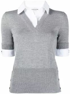 Thom Browne v-neck shirt pullover