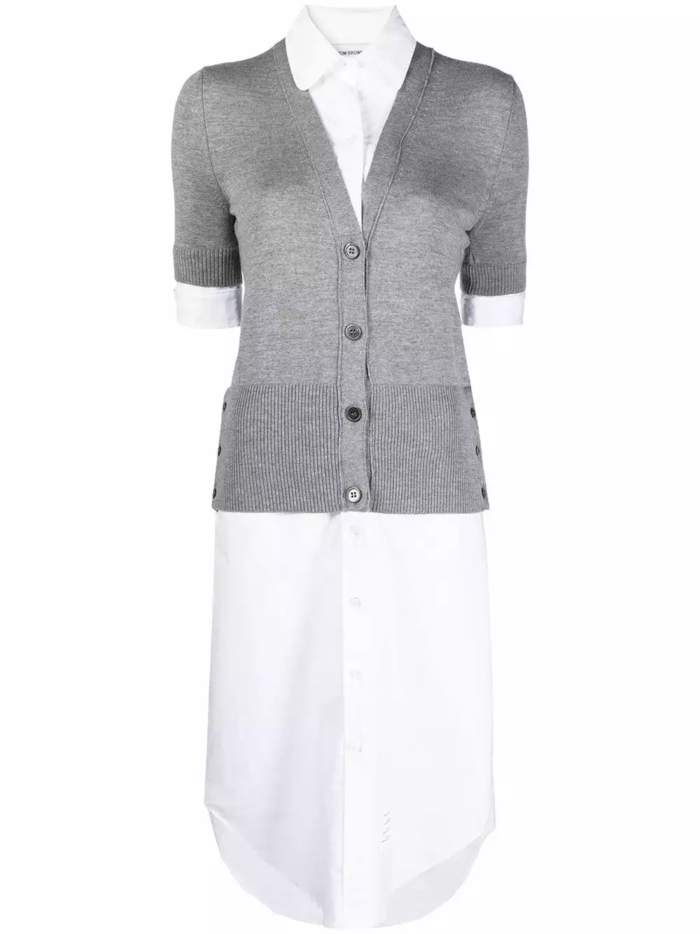 Thom Browne Short sleeve V neck cardigan shirtdress day dresses of women 1 Thom Browne short-sleeve V-neck cardigan shirtdress