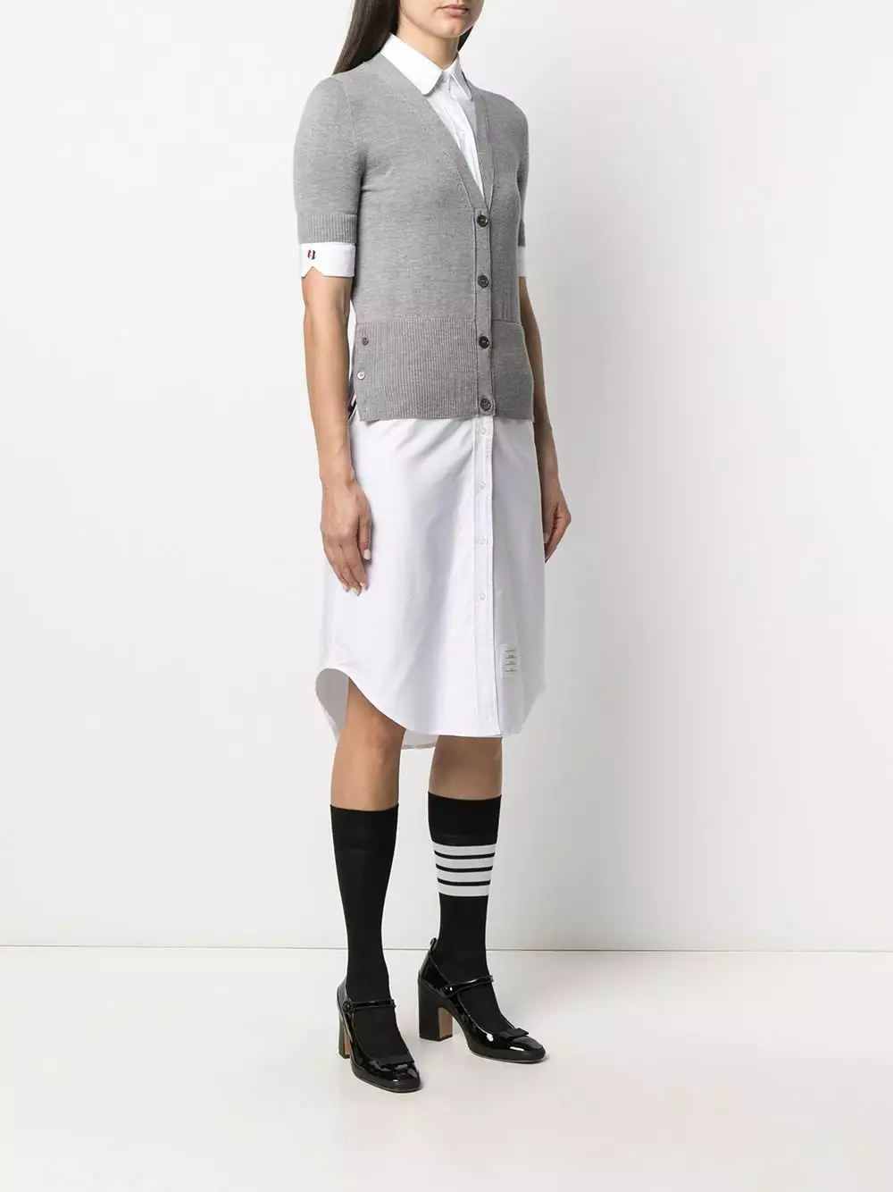 Thom Browne Short sleeve V neck cardigan shirtdress day dresses of women 3 Thom Browne short-sleeve V-neck cardigan shirtdress