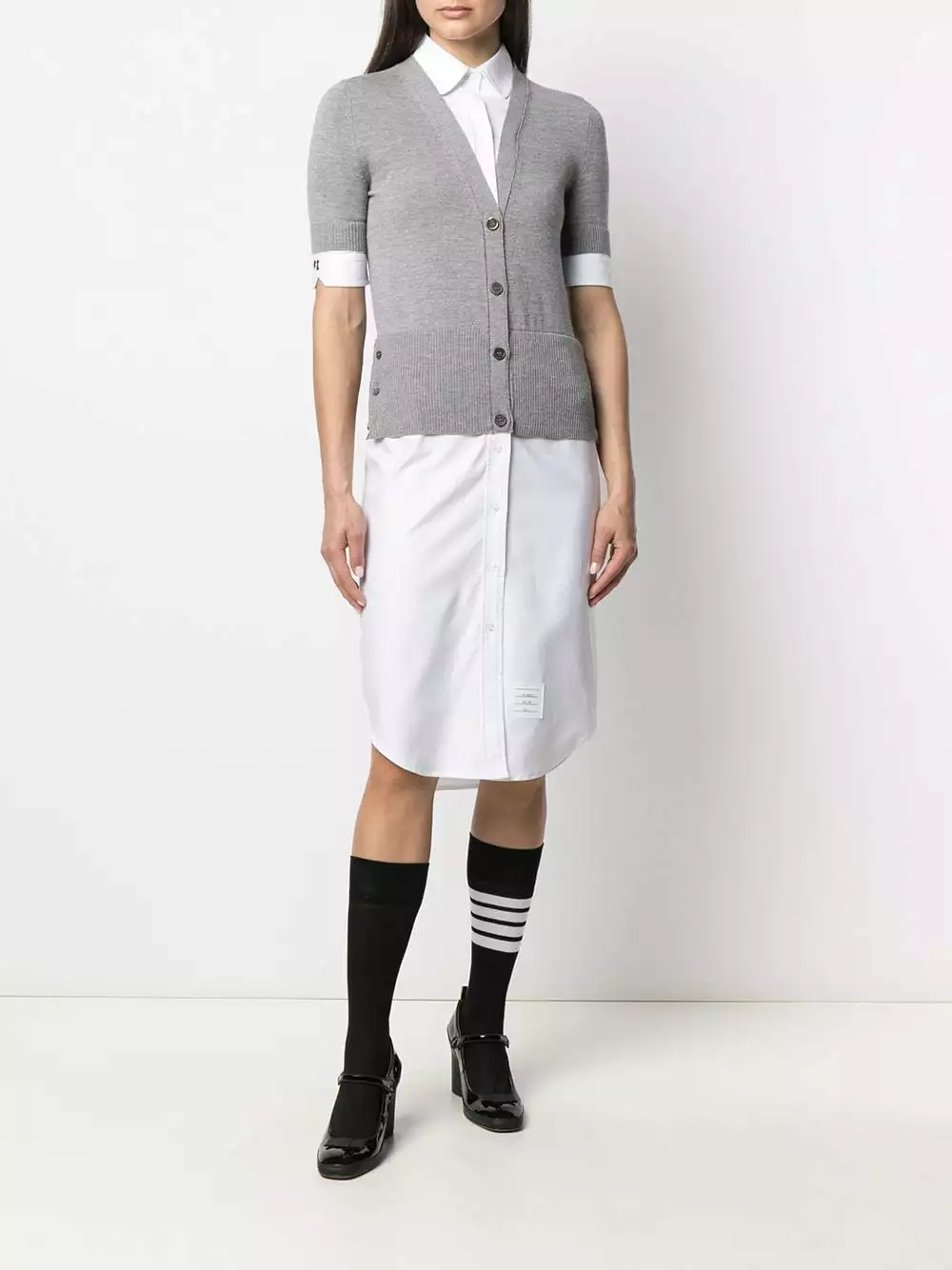Thom Browne Short sleeve V neck cardigan shirtdress day dresses of women 2 Thom Browne short-sleeve V-neck cardigan shirtdress