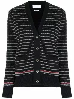 Thom Browne RWB stripe v-neck cardigan