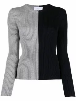 Thom Browne Funmix 1/2 & 1/2 rib stitch crew neck jumper