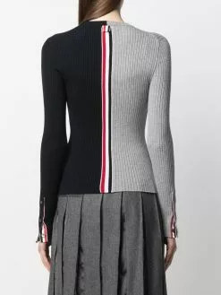 Thom Browne Funmix 1/2 & 1/2 rib stitch crew neck jumper