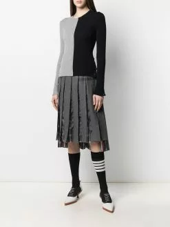 Thom Browne Funmix 1/2 & 1/2 rib stitch crew neck jumper