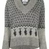 Thom Browne jacquard v-neck knitted jumper