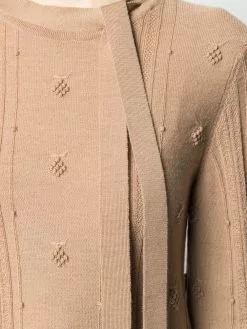 Thom Browne tie neck bubble-knit jumper