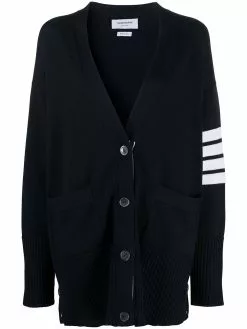 Thom Browne oversized 4-Bar stripe cardigan