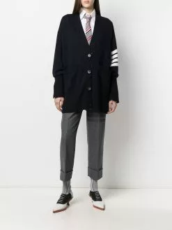 Thom Browne oversized 4-Bar stripe cardigan