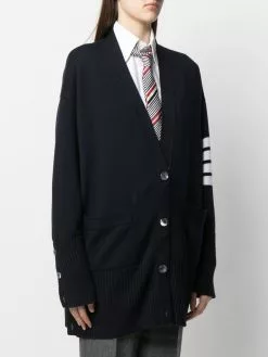 Thom Browne oversized 4-Bar stripe cardigan