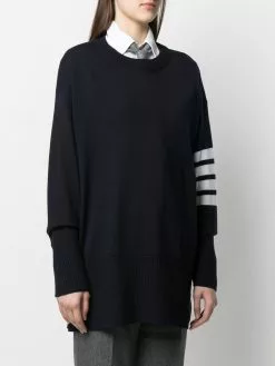 Thom Browne exaggerated fit crew neck 4-Bar jumper