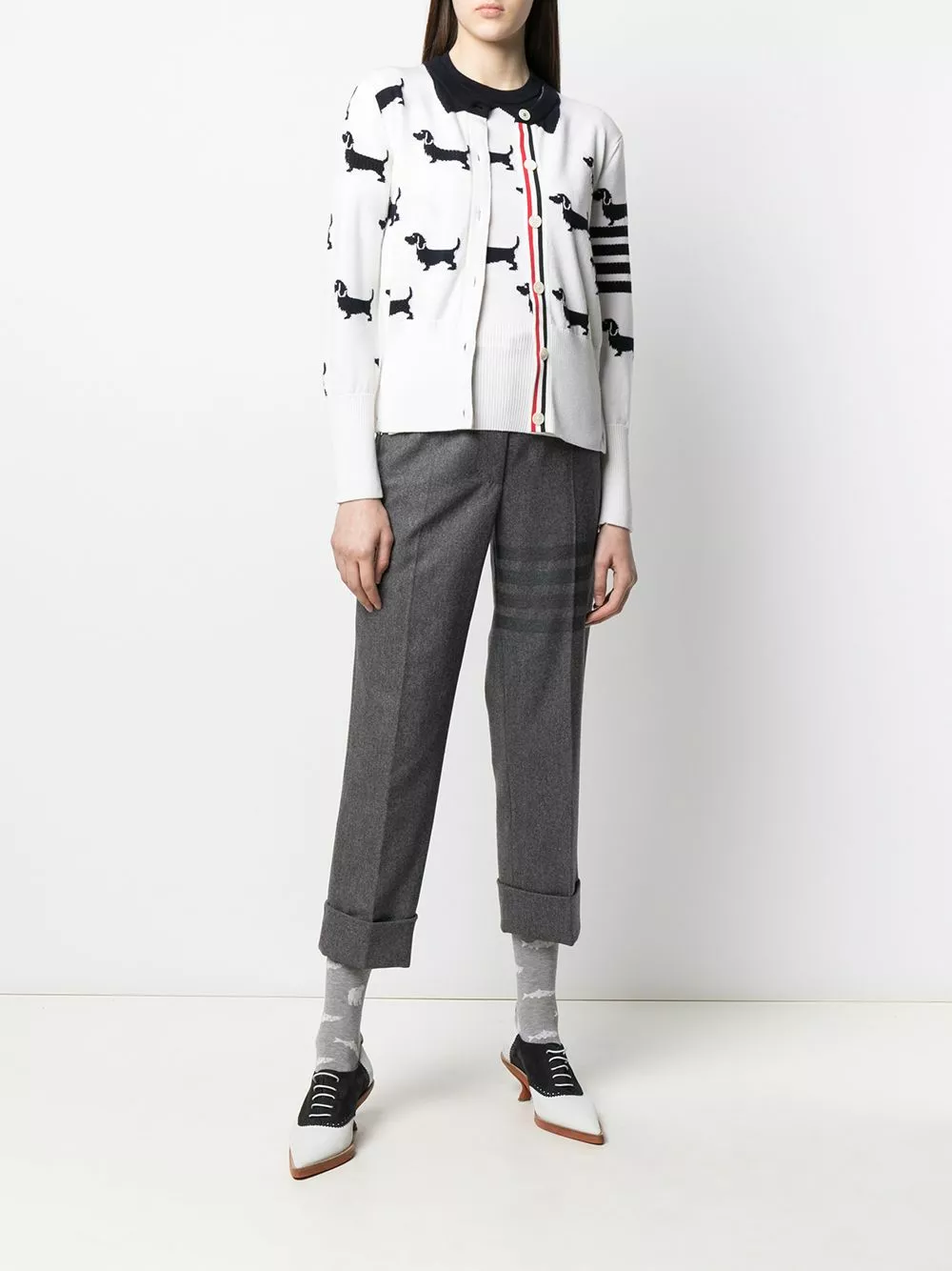 Thom Browne Hector intarsia knit top knitted tops of women 2 Thom Browne Hector intarsia-knit top