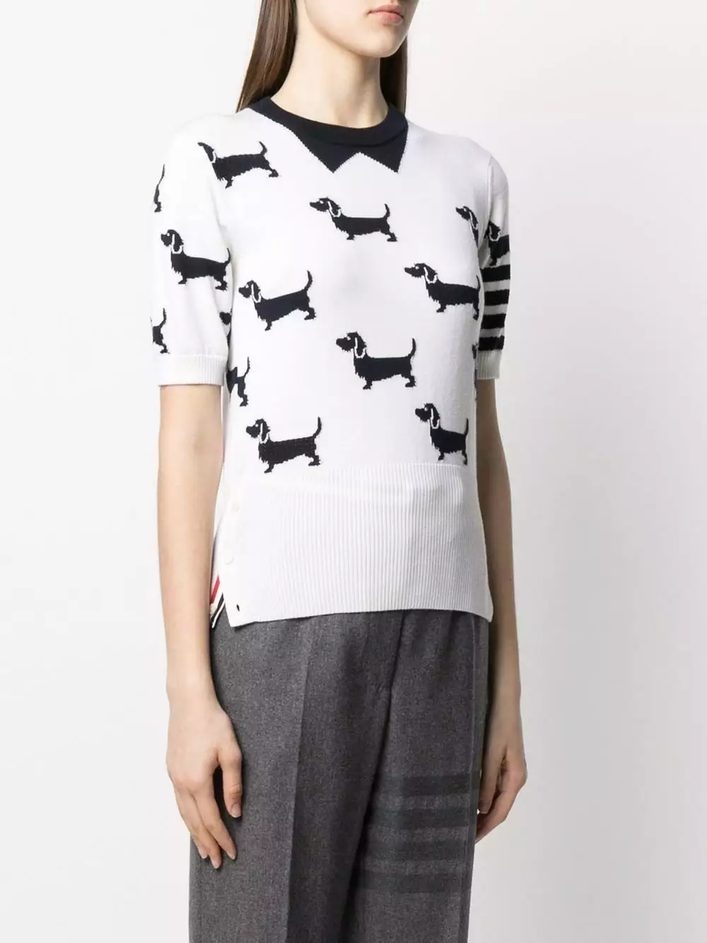 Thom Browne Hector intarsia knit top knitted tops of women 3 Thom Browne Hector intarsia-knit top